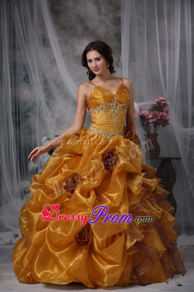 Spaghetti Straps Dress for Quince with Flowers Colors to Choose